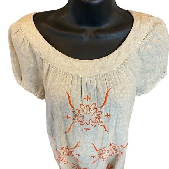 Sfera Embroidered Linen Blend Dress Size 38 (Medium) - Picture 4 of 15